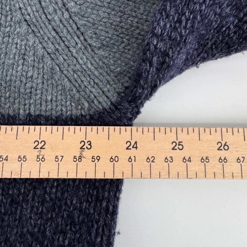 American Eagle‎ Sweater Mens Large Blue Striped 100% Lambswool Crewneck Vintage
